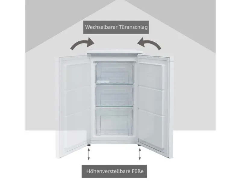 Telefunken Gefrierschrank 63L Nutzinhalt Tiefkühlschrank 4Sterne Höhe 82,1cm Breite 48cm CF-34-101-W< Gefrierschränke