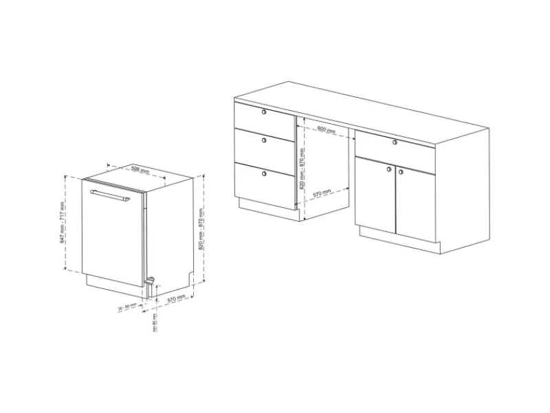 Telefunken Geschirrspüler<Geschirrspüler vollintegriert Einbauspülmaschine 60 cm 12 Maßgedecke 9 Programme AquaStop G-EV-6014-C
