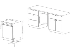 Hot Telefunken Geschirrspüler teilintegriert Einbauspülmaschine 60 cm 12 Maßgedecke 9 Programme AquaStop G-ET-6014-C-I