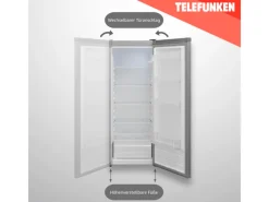Telefunken Kühlschränke<Kühlschrank 255 Liter Freistehend mit Gemüsefach ohne Gefrierfach LED-Beleuchtung KTFK265ES2