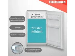 Telefunken Kühlschränke<Kühlschrank mit Gefrierfach Freistehend 89L Nutzinhalt CF-33-101-W2