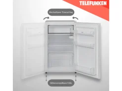 Telefunken Kühlschränke<Kühlschrank mit Gefrierfach Freistehend 89L Nutzinhalt CF-33-101-W2