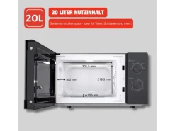 Telefunken Haushaltsgeräte<Mikrowelle Solo Mikrowellengerät Klein mit 20 L Garraum 700 W 5 Leistungsstufen Schwarz B-MW-20-G-B