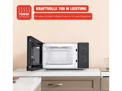 Telefunken Haushaltsgeräte<Mikrowelle Solo Mikrowellengerät Klein mit 20 L Garraum 700 W 5 Leistungsstufen Schwarz B-MW-20-G-B