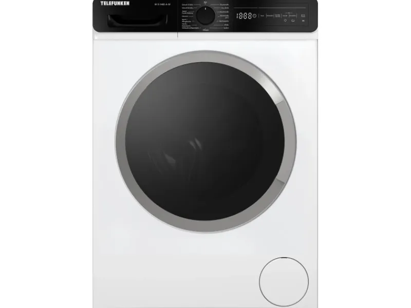 Telefunken Waschmaschinen<Waschmaschine 9kg 1400 U/Min. Dampffunktion Inverter Motor AquaStop 15 Programme W-9-1400-A-W