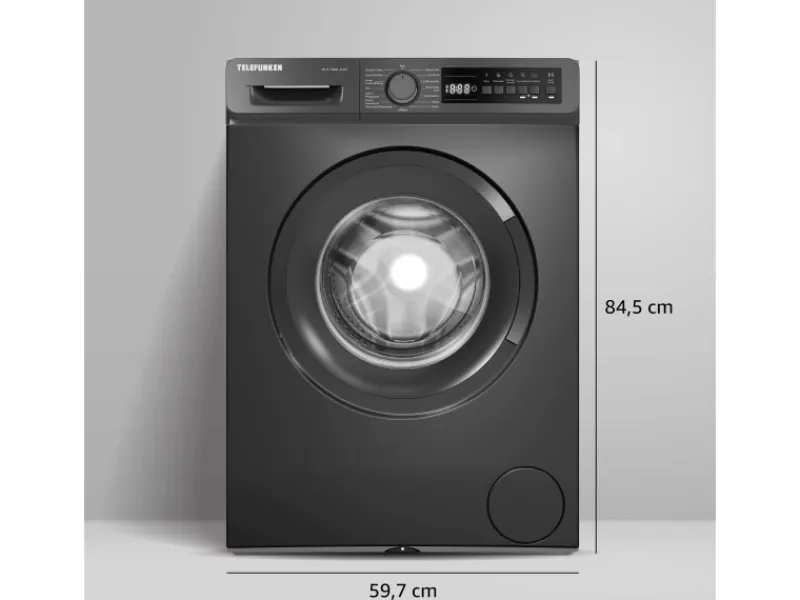 Outlet Telefunken Waschmaschine 8kg Frontlader 1400 U/Min. Inverter Motor AquaStop Schontrommel W-8-1400-A-DI Inox