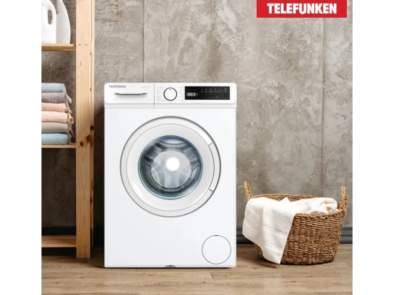 New Telefunken Waschmaschine 8kg 1400 U/Min. Inverter Motor AquaStop 15 Programme W-8-1400-A-W weiß