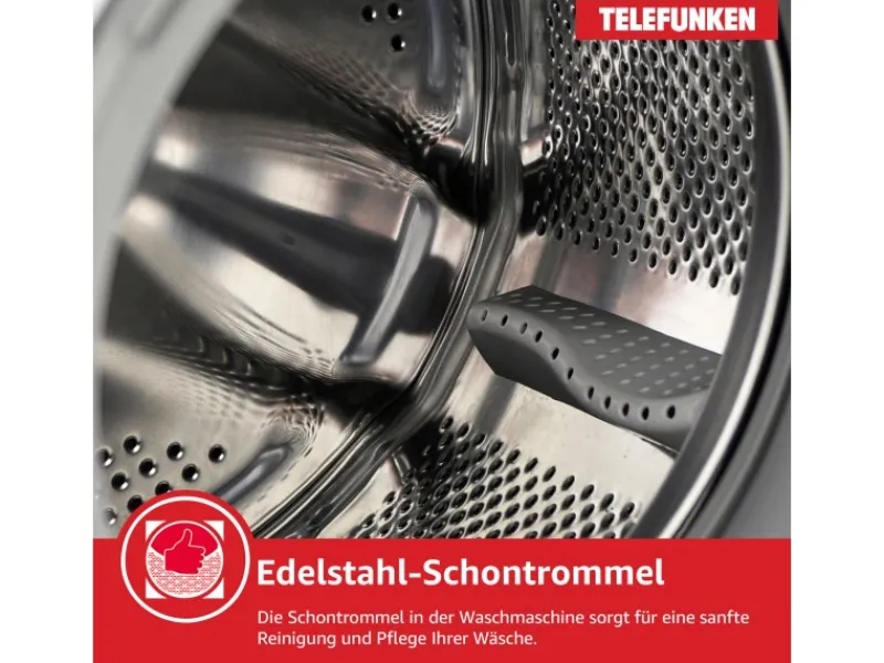 New Telefunken Waschmaschine 8kg 1400 U/Min. Inverter Motor AquaStop 15 Programme W-8-1400-A-W weiß