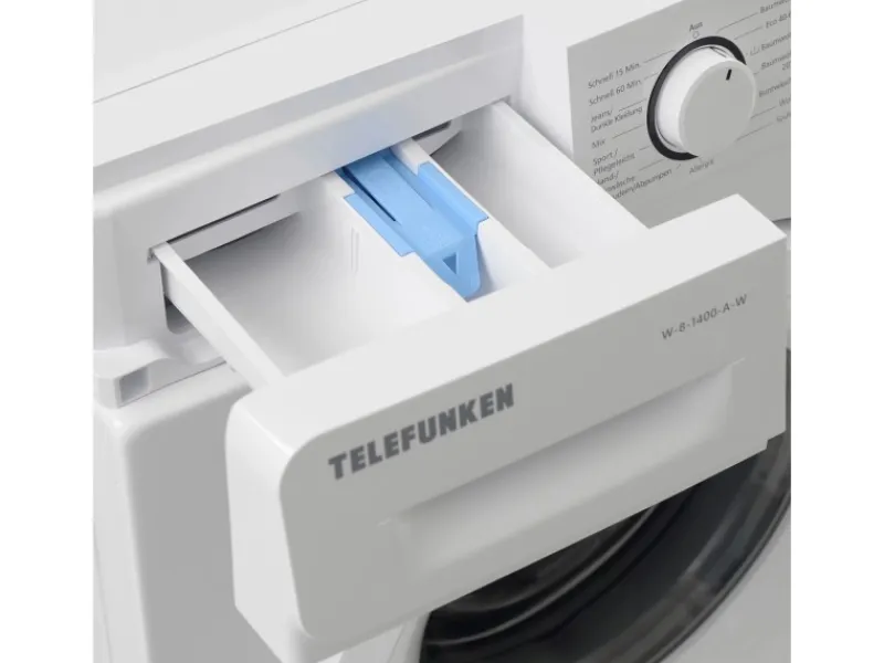 New Telefunken Waschmaschine 8kg 1400 U/Min. Inverter Motor AquaStop 15 Programme W-8-1400-A-W weiß