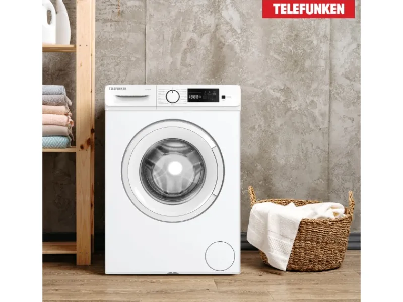 Telefunken Waschmaschinen<Waschmaschine 7kg Frontlader 1400 U/Min Inverter Motor Schontrommel 15 Programme Weiß W714A1W