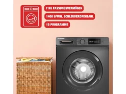 Discount Telefunken Waschmaschine 7kg Frontlader 1400 U/Min Inverter Motor AquaStop Schontrommel Dark Inox W-7-1400-A-DI