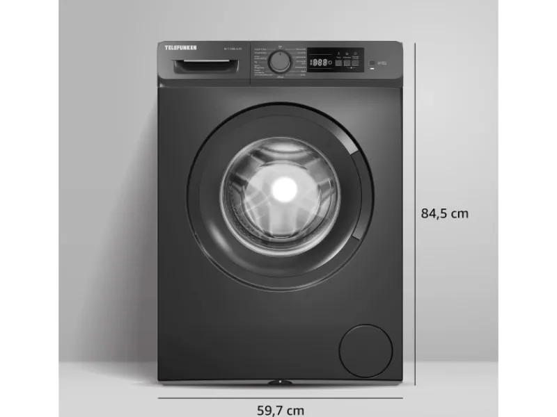 Discount Telefunken Waschmaschine 7kg Frontlader 1400 U/Min Inverter Motor AquaStop Schontrommel Dark Inox W-7-1400-A-DI
