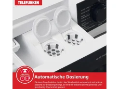 Telefunken Waschmaschinen<Waschmaschine 10kg 1400 U/Min. Dampffunktion Auto-Dosierung Inverter Motor AquaStop W-10-1400-A-W