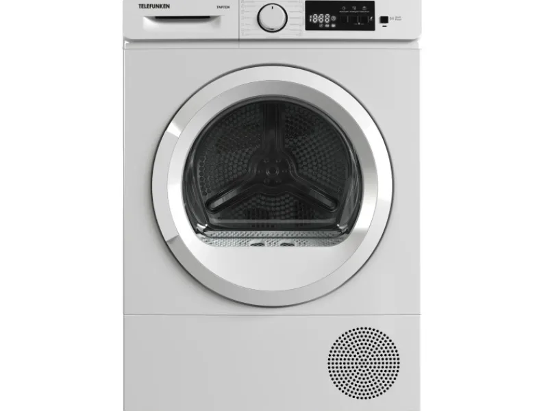 Telefunken Wäschetrockner<Wärmepumpentrockner 7 kg Trockner Frontlader Wäschetrockner Knitterschutz Startzeitvorwahl Leise TWP7EW
