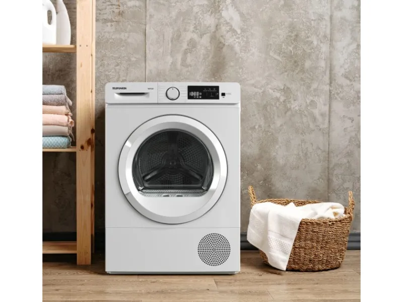 Telefunken Wäschetrockner<Wärmepumpentrockner 7 kg Trockner Frontlader Wäschetrockner Knitterschutz Startzeitvorwahl Leise TWP7EW