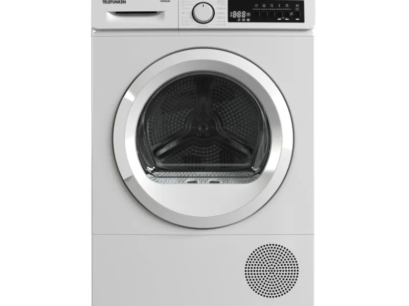 Telefunken Wärmepumpentrockner für 8 kg Wäsche Trockner Frontlader Wäschetrockner mit Knitterschutz Leise TWP8CW< Wäschetrockner
