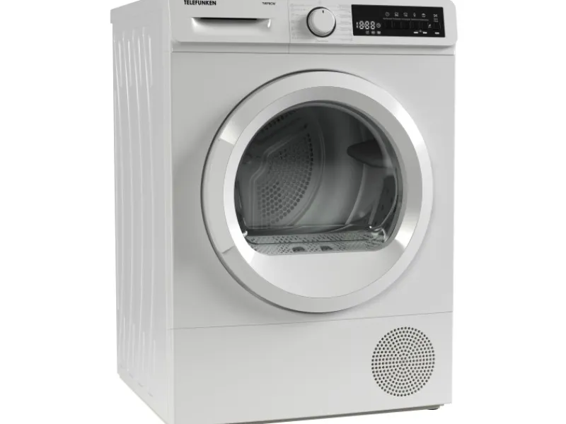 Telefunken Wärmepumpentrockner für 8 kg Wäsche Trockner Frontlader Wäschetrockner mit Knitterschutz Leise TWP8CW< Wäschetrockner