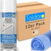 Hot Toldoro Set 12x Edelstahl Pflegespray 400ml  Edelstahlreiniger für Küche oder Grill Edelstahlpflege Spray als Reinigungsmittel oder Metallreiniger