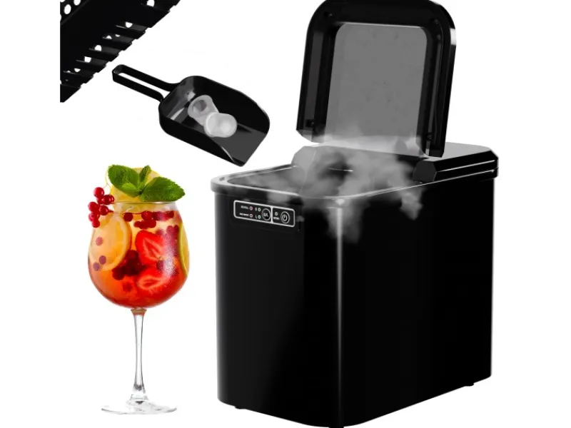 Online Tronitechnik Eiswürfelmaschine Ice Maker Eiswürfelbereiter Schwarz Kunststoff