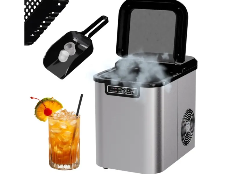 Tronitechnik Eiswürfelmaschine Ice Maker Eiswürfelbereiter Silber Edelstahl< Haushaltsgeräte