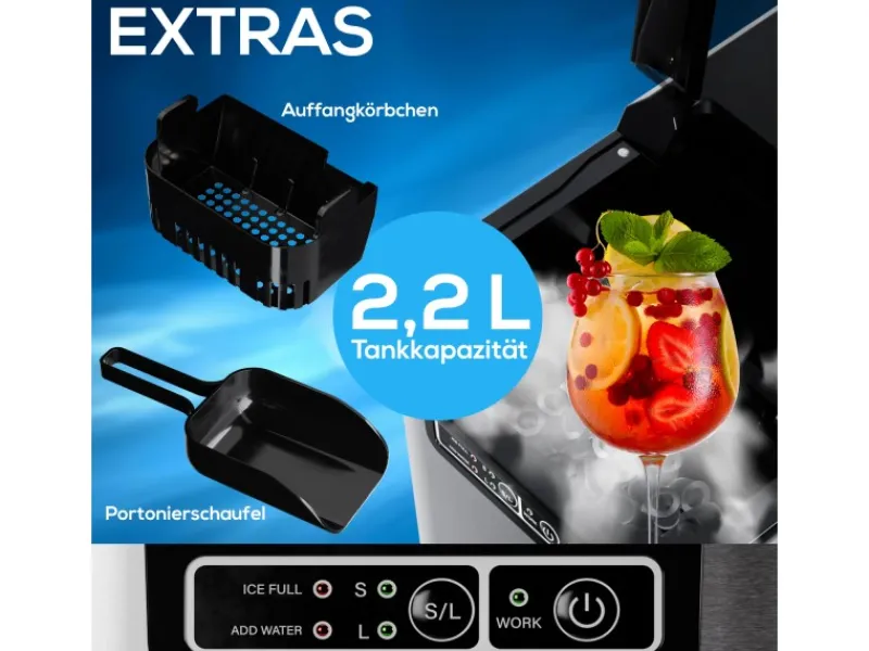 Tronitechnik Eiswürfelmaschine Ice Maker Eiswürfelbereiter Silber Edelstahl< Haushaltsgeräte