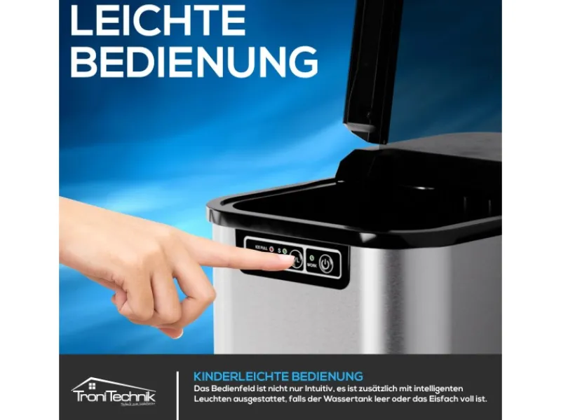 Tronitechnik Eiswürfelmaschine Ice Maker Eiswürfelbereiter Silber Edelstahl< Haushaltsgeräte