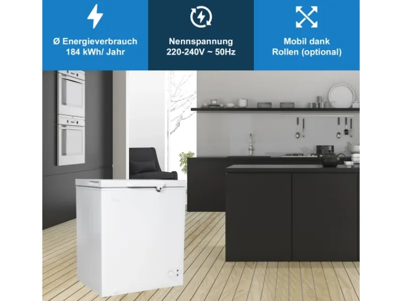 Tronitechnik Gefriertruhe Kühltruhe Borgar Pro Mit 2In1 Gefrier- Und Kühlfunktion | 160 Liter 184Kwh/Jahr Led Griff< Gefrierschränke