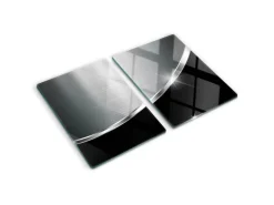 Tulup Herdabdeckplatte SET aus 2 Stück 40x52 cm Glas-Servierbrett Küchenutensilien Schutzplatte Spritzschutz Textur< Herdabdeckungen