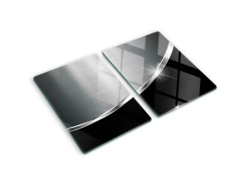 Tulup Herdabdeckplatte SET aus 2 Stück 40x52 cm Glas-Servierbrett Küchenutensilien Schutzplatte Spritzschutz Textur< Herdabdeckungen