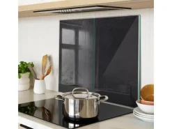 Tulup Herdabdeckplatte SET aus 2 Stück 30x52 cm Schneidebrett Glas Schutzplatte Küchenutensilien Anschlagtafel Schwarz