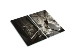 Schneidebretter<Tulup Herdabdeckplatte SET aus 2 Stück 30x52 cm Schneidebrett Glas Schutzplatte Küchenutensilien Katzen im Fenster
