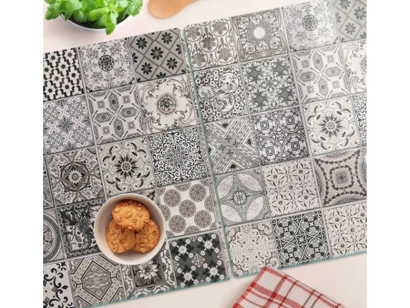 Tulup Herdabdeckplatte SET aus 2 Stück 40x52 cm Schneidebrett Glas Schutzplatte Küchenutensilien Keramikfliesen< Herdabdeckungen|Herde