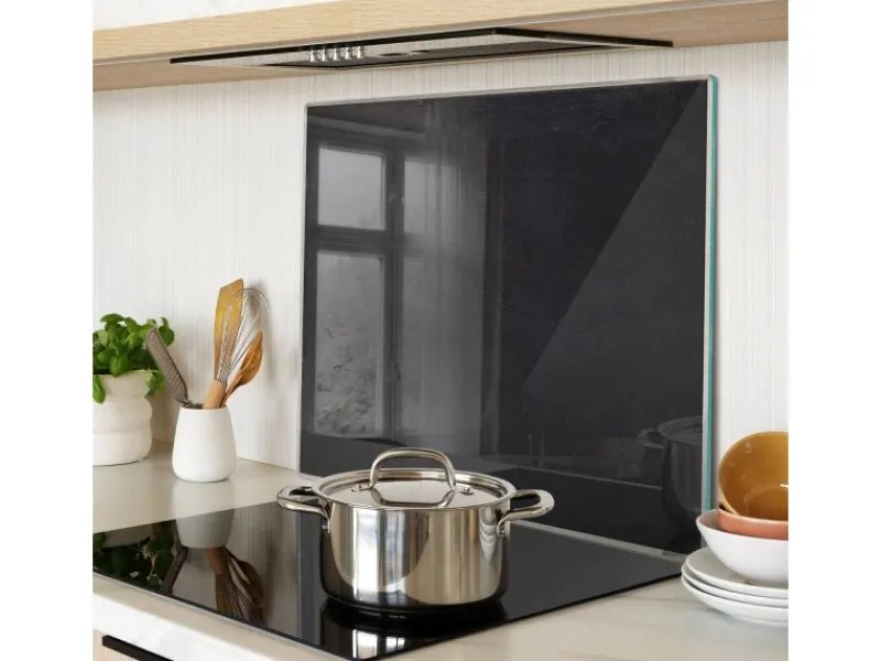 Online Tulup Herdabdeckplatte 60x52 cm Schneidebrett aus Glas Schutzplatte Küchenutensilien Spritzschutz Anschlagtafel Schwarz