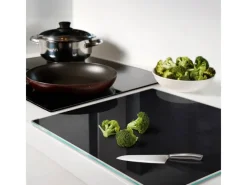 Online Tulup Herdabdeckplatte 60x52 cm Schneidebrett aus Glas Schutzplatte Küchenutensilien Spritzschutz Anschlagtafel Schwarz