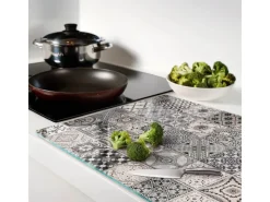 Tulup Herdabdeckplatte 80x52 cm Schneidebrett aus Glas Schutzplatte Spritzschutz Abdeckung Keramikfliesen< Schneidebretter|Herdabdeckungen