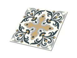 Discount Tulup PVC Fliesen Selbstklebende 30 cm x 30 cm Set von 9 Klassische Klebefliesen Vinyl Bodenfliesen Klebefliesen für Küche Gemüse-Muster Mehrfarbig