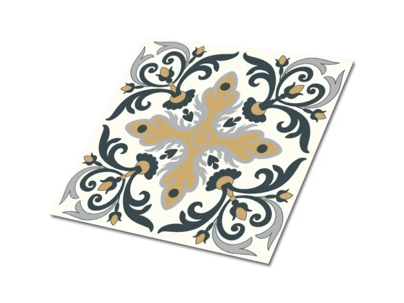 Discount Tulup PVC Fliesen Selbstklebende 30 cm x 30 cm Set von 9 Klassische Klebefliesen Vinyl Bodenfliesen Klebefliesen für Küche Gemüse-Muster Mehrfarbig