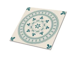 Hot Tulup PVC Fliesen Selbstklebende 30 cm x 30 cm Set von 9 Klassische Klebefliesen Vinyl Bodenfliesen Klebefliesen für Küche Orientalisches Motiv Grün