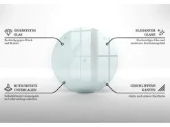 Discount Tulup Schneidebrett Glas Schneidebrett Transparent 30x30 cm Rundes Schneidebrett Transparente Schneidebrett