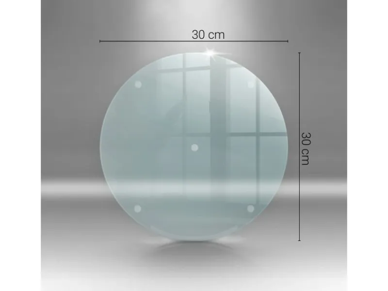Discount Tulup Schneidebrett Glas Schneidebrett Transparent 30x30 cm Rundes Schneidebrett Transparente Schneidebrett