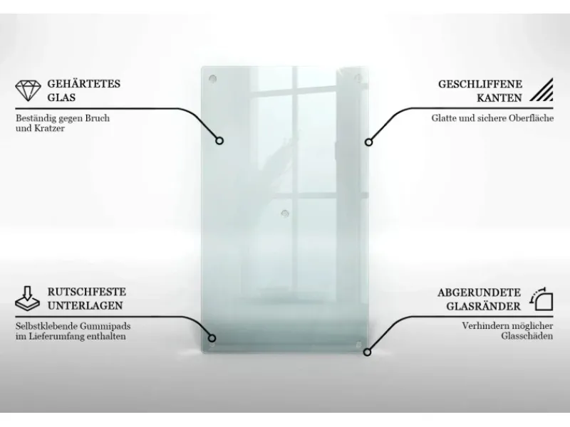 Tulup Schneidebrett Küchenbrett Durchsichtig 2 Stück 30x52 Rechteckige Schneidebretter Küchen Schneidebrett Glas< Schneidebretter|Herdabdeckungen