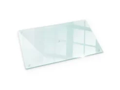 Tulup Schneidebrett Rutschfestes Schneidebrett Glas 52x30 cm Rechteckiges Schneidebrett Durchsichtiges Schneidebrett