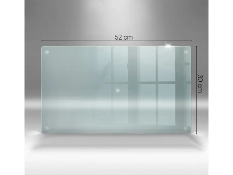 Tulup Schneidebrett Rutschfestes Schneidebrett Glas 52x30 cm Rechteckiges Schneidebrett Durchsichtiges Schneidebrett