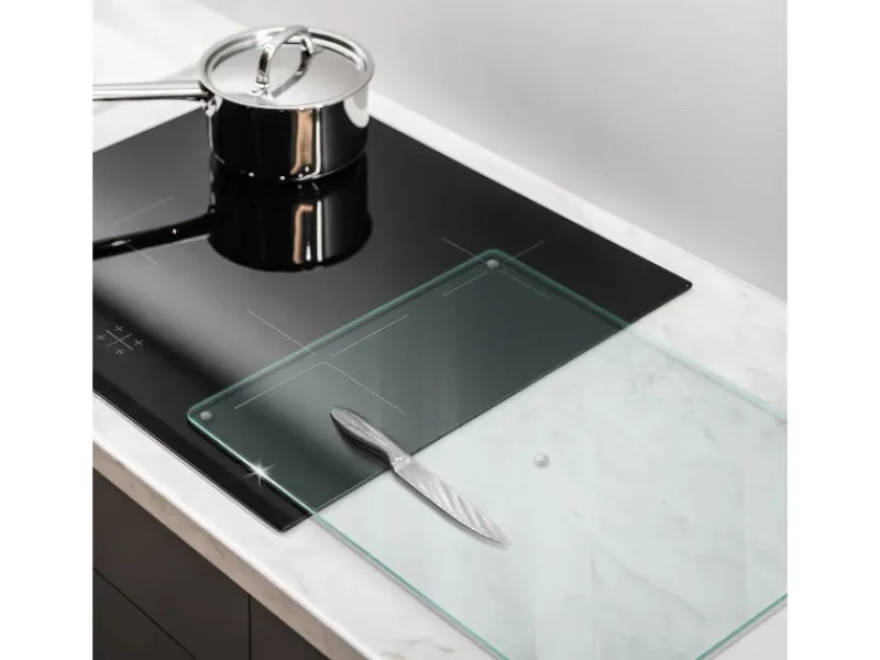 Outlet Tulup Schneidebrett Transparente Schneidebrett 52x40 cm Rechteckiges Schneidebrett Rutschfestes Schneidebrett Glas