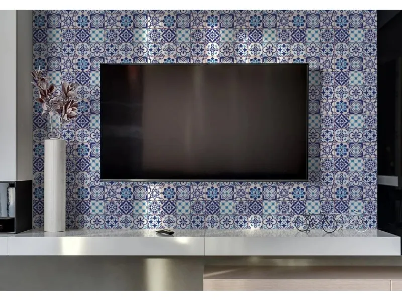 Küchenrückwände<Tulup Wandpaneel Azulejo Muster Wandverkleidung Innen 100x50 cm Wandverkleidung Selbstklebend Wandverkleidung Modern