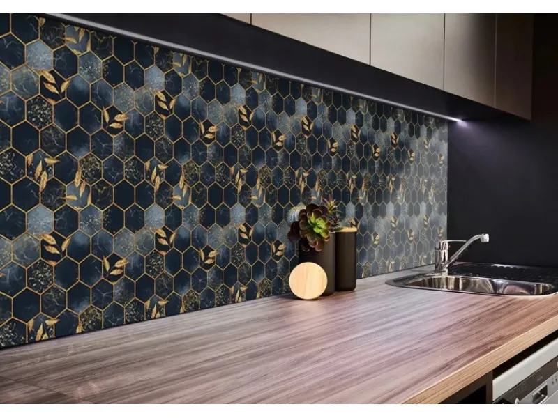 Küchenrückwände<Tulup Wandpaneel Bleche und Sechsecke Wandverkleidung Innen 100x50 cm Wandverkleidung Selbstklebend Wandverkleidung Modern