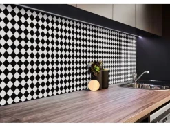 Online Tulup Wandpaneel Diagonales Schachbrettmuster Wandverkleidung Kunststoff 100x50 cm Vinyl Wandverkleidung Selbstklebend PVC Wandpaneel