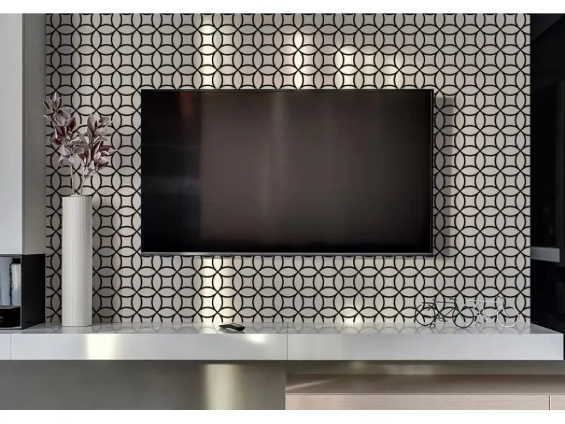 Küchenrückwände<Tulup Wandpaneel Geometrische Kreise Wandpaneel Selbstklebend 100x50 cm Wandverkleidung Innen Vinyl Wandverkleidung Selbstklebend