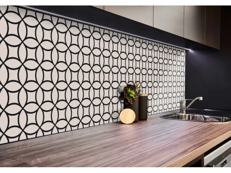 Küchenrückwände<Tulup Wandpaneel Geometrische Kreise Wandpaneel Selbstklebend 100x50 cm Wandverkleidung Innen Vinyl Wandverkleidung Selbstklebend