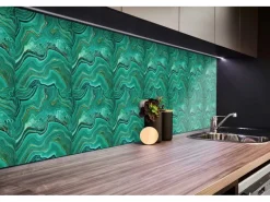 Küchenrückwände<Tulup Wandpaneel Malachit Textur Dekorpaneel 100x50 cm Wandpaneel Selbstklebend Wandverkleidung Kunststoff